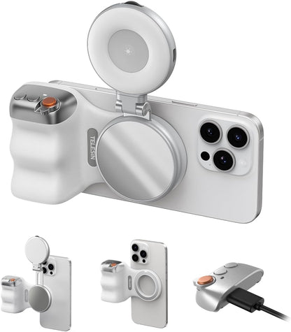 TELESIN Fun Shot Magnetic Phone Camera Grip With Magnetic Selfie Light