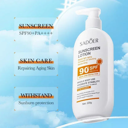 SPF 90+ Whitening Sunscreen | Deep Hydration, UV Protection & Anti-Aging Care