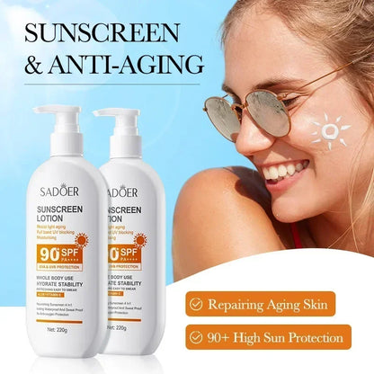 SPF 90+ Whitening Sunscreen | Deep Hydration, UV Protection & Anti-Aging Care
