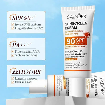 SPF 90+ Whitening Sunscreen | Deep Hydration, UV Protection & Anti-Aging Care