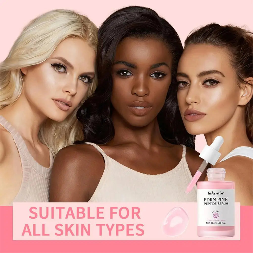 PDRN Pink Peptide Serum, Pink Glow Serum, Peptide Niacinamide Hydrating  Moisturizing Firming,Uneven Skin Tone,Korean Skin Care