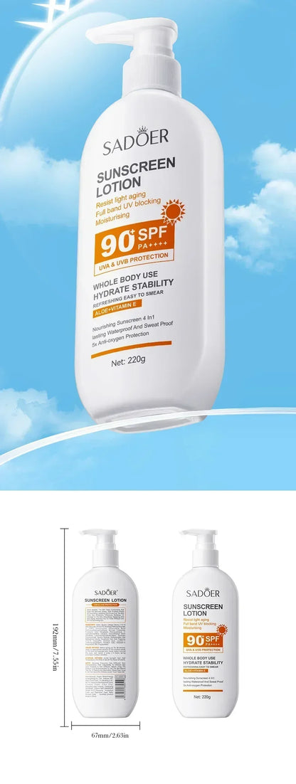 SPF 90+ Whitening Sunscreen | Deep Hydration, UV Protection & Anti-Aging Care