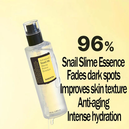 Snail Mucin 96% Korean Skin Care Facial Essence Fading Fine Lines Repair Essence Firming Facial Snail Brightening Anti-Aging